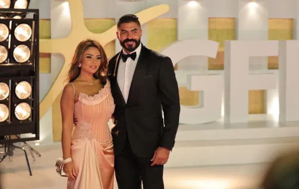خالد سليم وزوجته من حفل افتتاح مهرجان الجونة - صورة خاصة لسيدتي