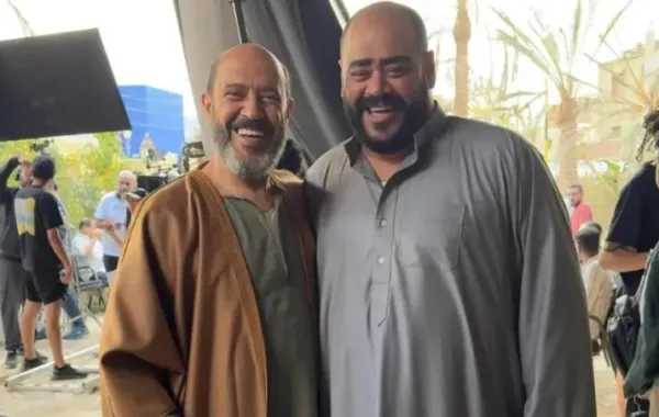 محمد ممدوح وأشرف عبد الباقي من كواليس فيلم السادة الأفاضل- الصورة من حساب أشرف على إنستغرام