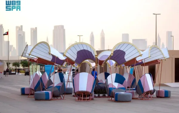  إثراء قدّم ضمن المشاركة، تركيبًا فنيًا معماريًا بعنوان: "جوهر الفلامنكو.. جناح الخزامى"