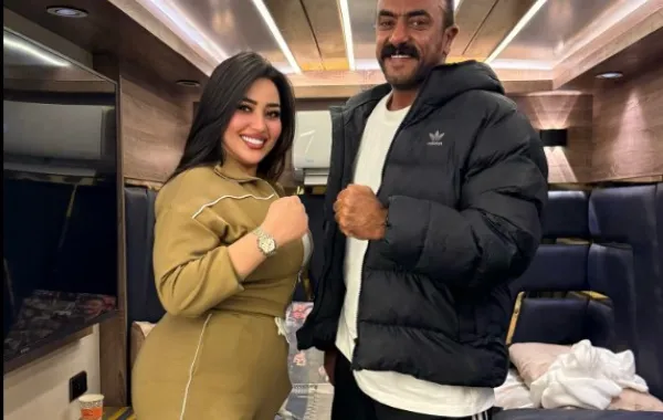 رحمة محسن وأحمد العوضي من كواليس مسلسل فهد البطل - الصورة من صفحتها على فيسبوك