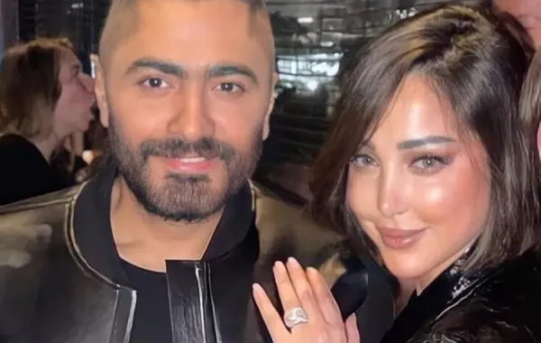 بسمة بوسيل وتامر حسني - الصورة من حساب تامر حسني على الفيسبوك