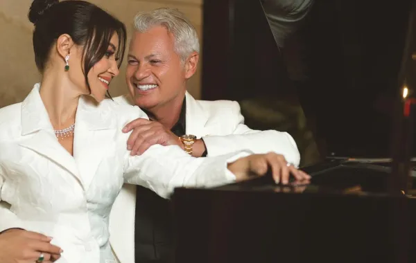 أروى جودة وزوجها - الصورة من مكتبها الصحفي