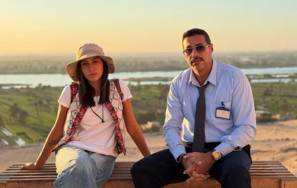 أحمد صلاح السعدني ودينا الشربيني في كواليس لاترد ولا تستبدل - الصورة من صفحته على انستغرام