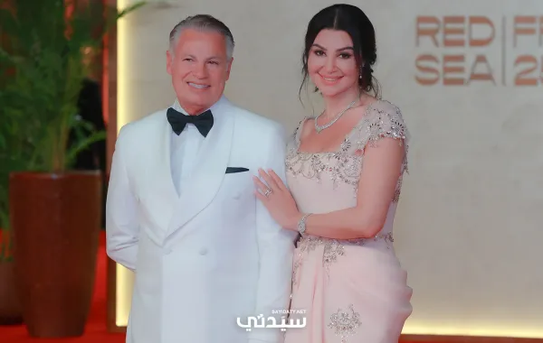 أروى جودة وزوجها من مهرجان البحر الأحمر السينمائي- الصورة خاصة بـ«سيدتي» تصوير عدنان مهدلي