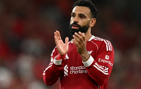 محمد صلاح في ملعب أنفيلد بمدينة ليفربول، شمال غرب إنجلترا (Mohamed Salah at Anfield in Liverpool, north west England). مصدر الصورة: Paul ELLIS / AFP