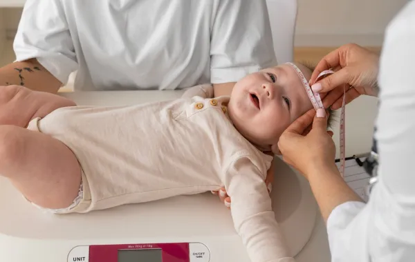 صورة لرضيع على الميزان