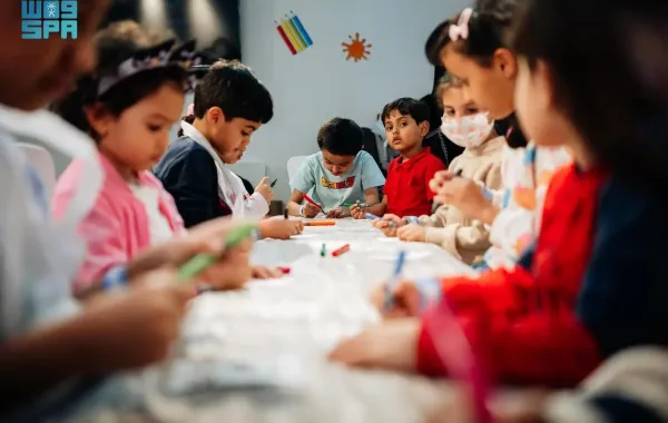 ركن الفنون والتشكيل في منطقة الطفل. الصورة من وكالة الأنباء السعودية "واس"