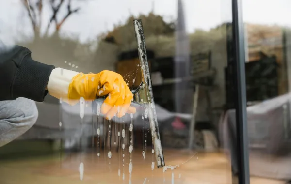 العناية بالزجاج