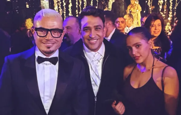 عمرو دياب وابنته جنا مع تامر حسين -الصورة من حساب تامر حسين على إنستغرام