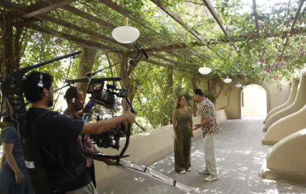 نيللي كريم وشريف سلامة من كواليس جوازة ولا جنازة- الصورة من المكتب الإعلامي