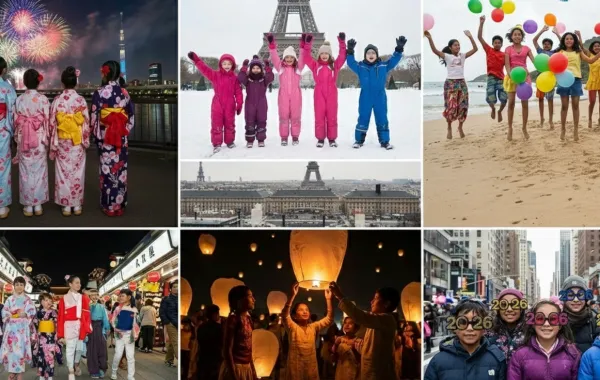  الاحتفال بيوم السنة الجديدة 2026 حول العالم معهم