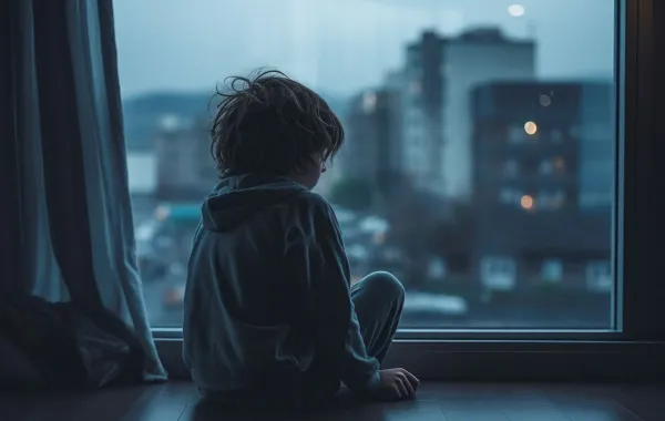 صورة لطفل حزين