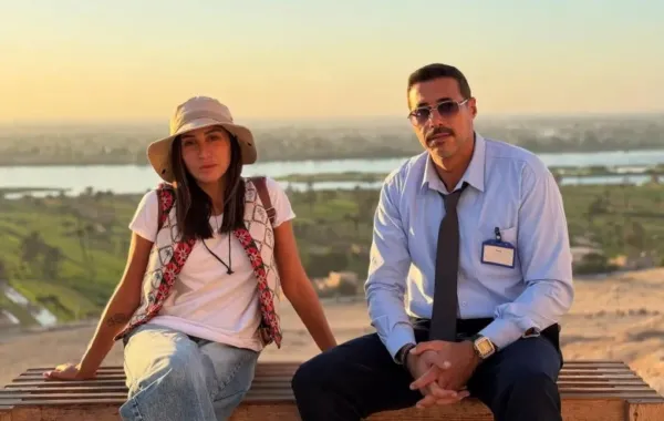 أحمد صلاح السعدني ودينا الشربيني في كواليس لاترد ولا تستبدل- الصورة من حسابه على إنستغرام