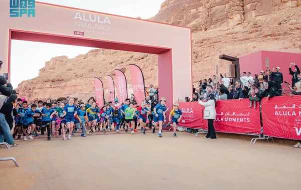 مشاركة الأطفال في نسخة 2025 من سباق درب العلا. الصورة من وكالة الأنباء السعودية "واس"