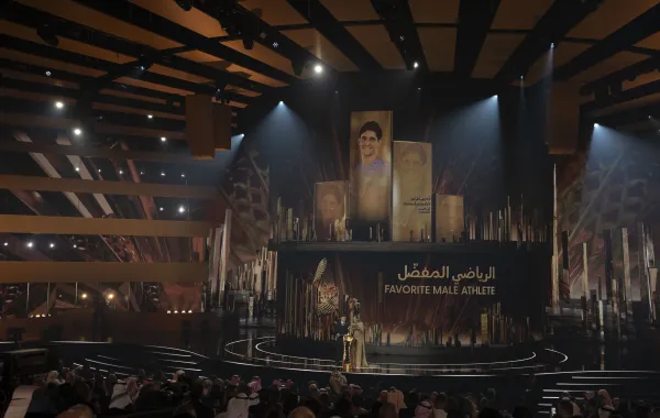 خلال الإعلان عن جائزة الرياضي المفضل في حفل Joy Awards 2026 - الصورة من المكتب الإعلامي لهيئة الترفيه