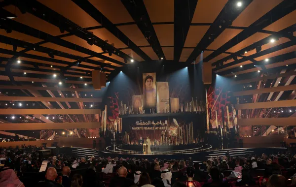 خلال الإعلان عن جائزة الرياضية المفضلة في حفل Joy Awards 2026 - الصورة من المكتب الإعلامي لهيئة الترفيه
