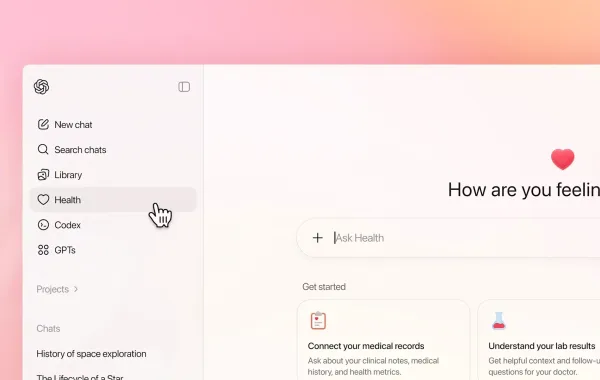 أوبن إيه آي تطلق ChatGPT Health - الصورة من الموقع الرسمي لشركة openai