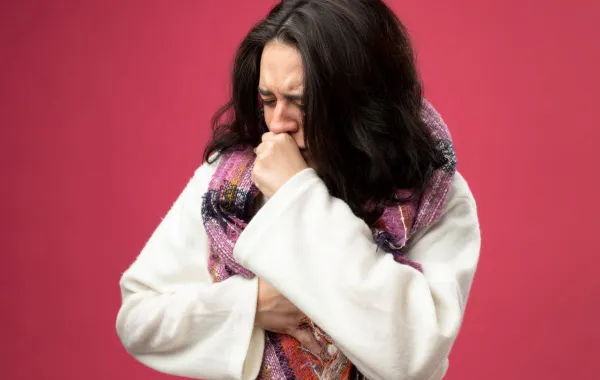 صورة لحامل لديها مضاعفات للسعال