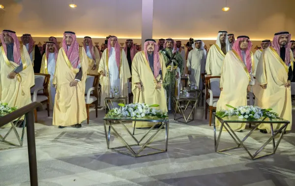 أمير منطقة الرياض خلال حضور احتفال يوم التأسيس. الصورة من الموقع الرسمي للهيئة الملكية لمدينة الرياض