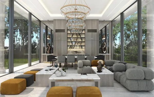 الصورة تعكس تصميماً بتوقيع شركة Kgroup Interior Architecture & Contracting