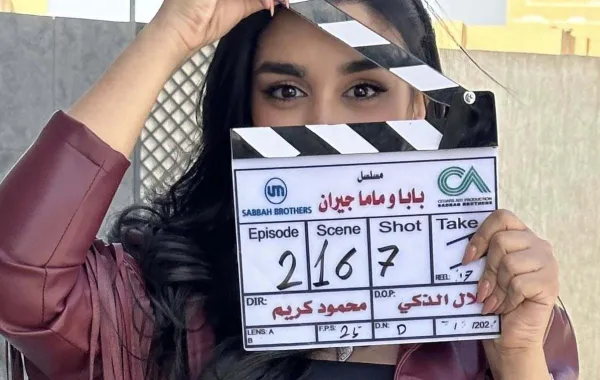 جيهان خليل من كواليس مسلسل - بابا وماما جيران 