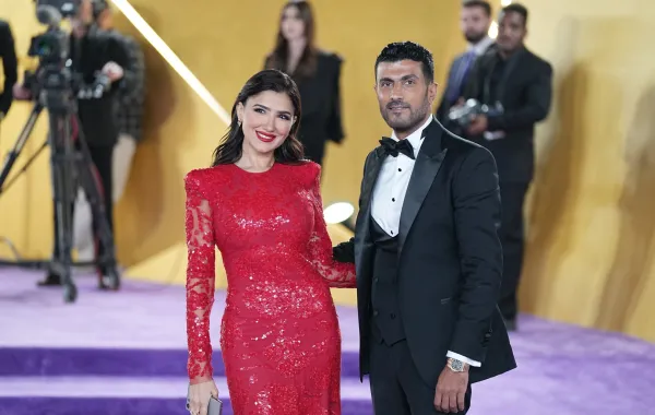 مي عمر وزوجها محمد سامي في حفل جوائز صناع الترفيه 2024 ( مصدر الصورة: Amal Alhasan/Getty Images for GEA)