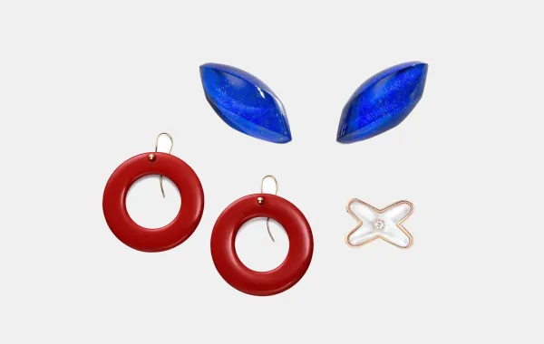 موديلات أقراط ذهب ملونة لإطلالة عيد الفطر