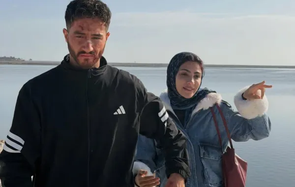 أحمد مالك وهدى المفتي من كواليس مسلسل سوا سوا- الصورة من حسابه على إنستغرام