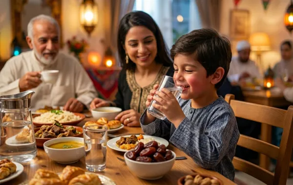 صورة طفل يشرب الماء