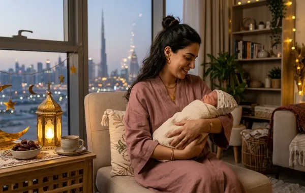 صورة أم مع مولودها