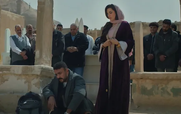 درة وأحمد العوضي فى مشهد من علي كلاي