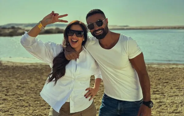 ياسمين عبد العزيز وكريم فهمي من كواليس المسلسل - الصورة من حساب ياسمين عبد العزيز على انستغرام