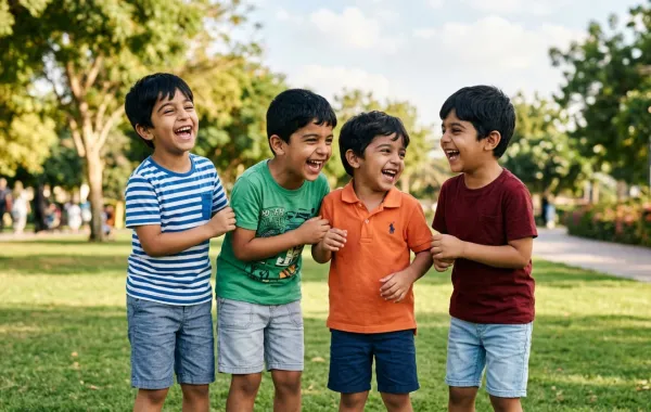 صورة أطفال يضحكون