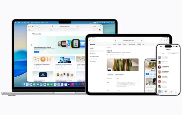 ستتوفر Apple Business في 14 أبريل، وهي منصة جديدة تتضمن الخدمات الأساسية التي تحتاجها الشركات لتشغيل أعمالها وتنميتها.