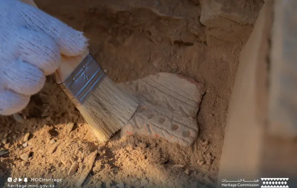 أعمال التنقيب في موقع العصداء