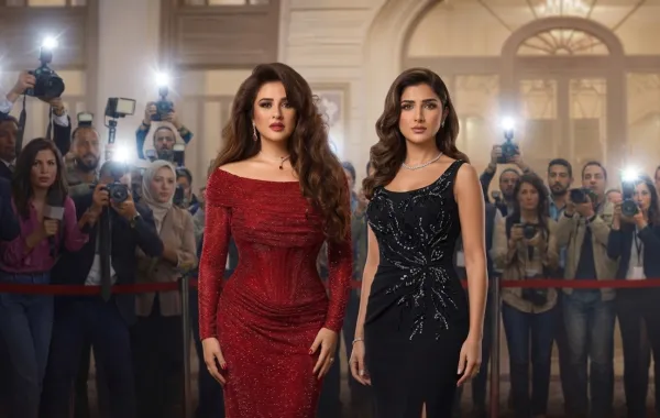 ياسمين عبد العزيز ومي عمر - الصورة معاد تصميمها بالذكاء الاصطناعي