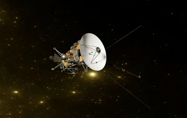 مركبة فضاء تخترق الفضاء الخارجي
