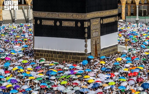 الحجاج حول الكعبة المشرفة- الصورة من واس 