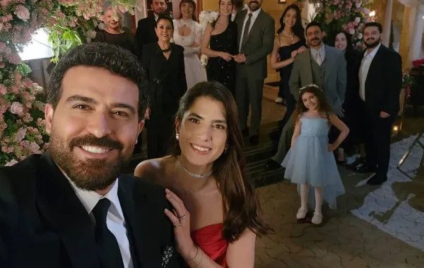 محمود نصر مع نجوم مسلسل ليل - الصورة من صفحته على انستغرام