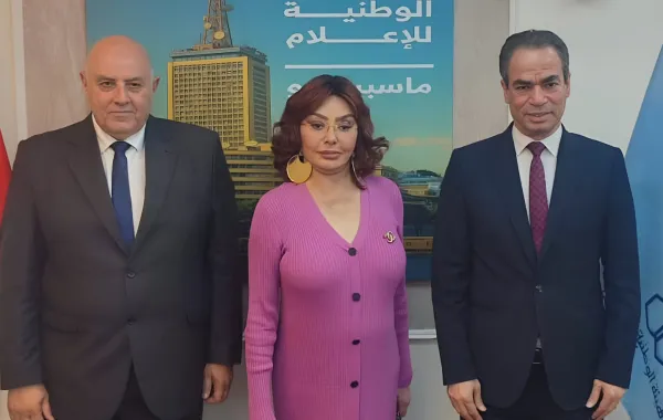 نبيلة عبيد مع أحمد المسلماني وعبد الرحمن بسيوني