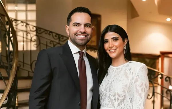 ريم سامي برفقة زوجها محمد المغازي- الصورة عبر حسابها الخاص بإنستغرام