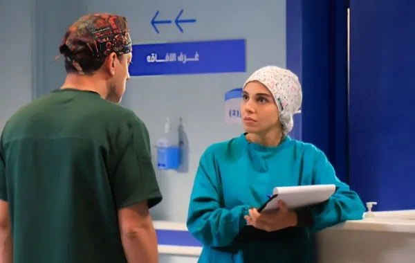 سلمى أبو ضيف ودياب فى بنج كلي - الصورة من الشركة المنتجة للمسلسل 
