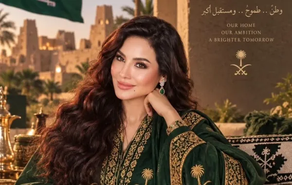 مكياج وتسريحة شعر لجين عمران في اليوم الوطني السعودي96- الصورة من حسابها الرسمي على انستغرام