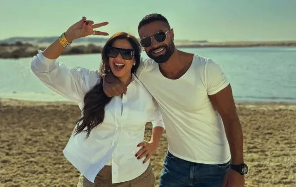 كريم فهمي وياسمين عبد العزيز من كواليس مسلسل وننسى اللي كان- الصورة من حسابها على إنستغرام