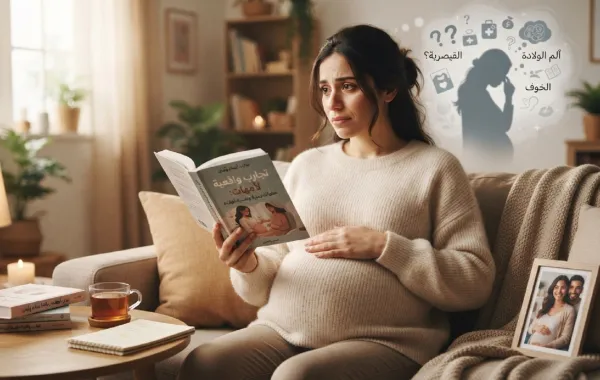 صورة لحامل تقرأ كتاب