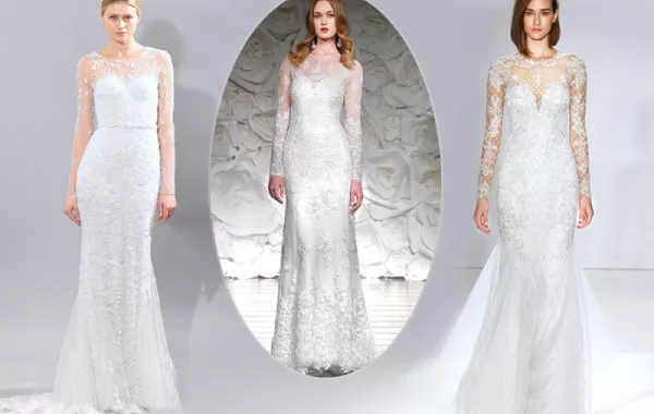 الأكمام الشفّافة آخر صيحات فساتين زفاف 2015!