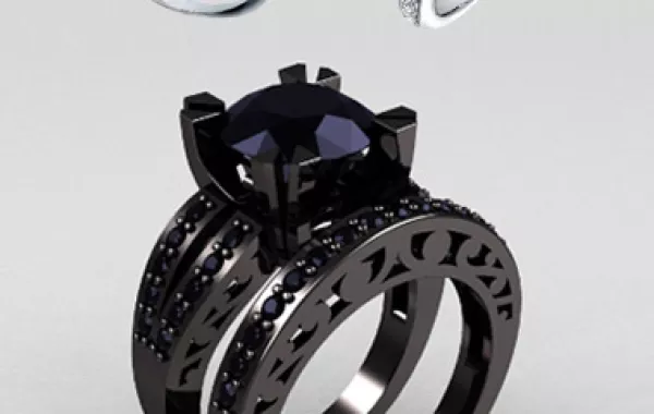 خاتم زفافك من الألماس الأسود