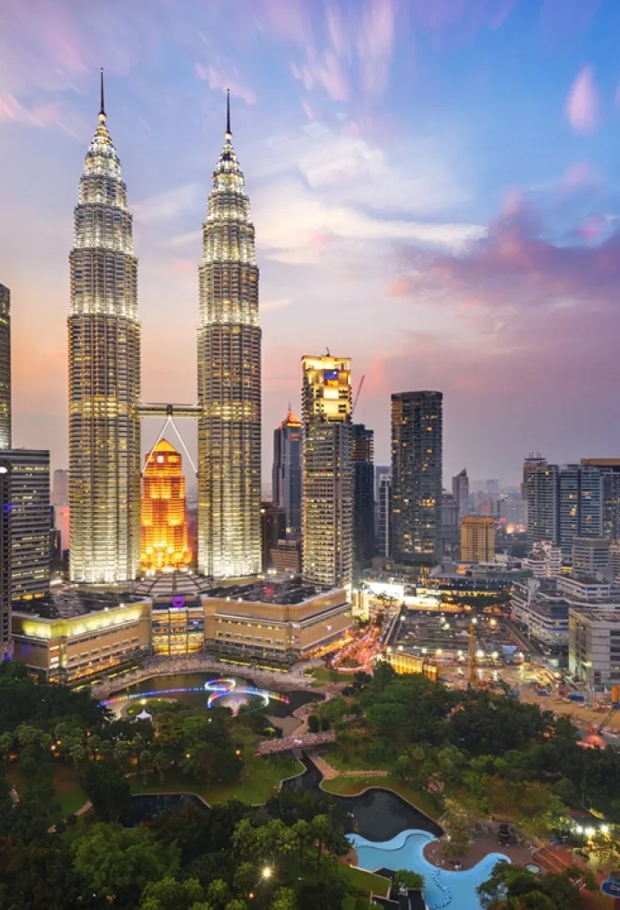 كوالالمبور كما تبدو وقت المغيب