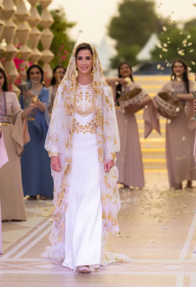 الأميرة رجوة الحسين في يوم حنتها  عام 2023- ( مصدر الصورة: Office of Her Majesty Queen Rania Al Abdullah / AFP) 