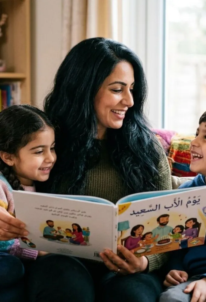 صورة ام تقرأ القصص لأطفالها